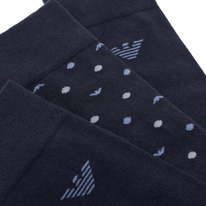 Emporio Armani 3 Pack Calze Corte Allover Eagle Uomo EM000554-AF18145-MB384