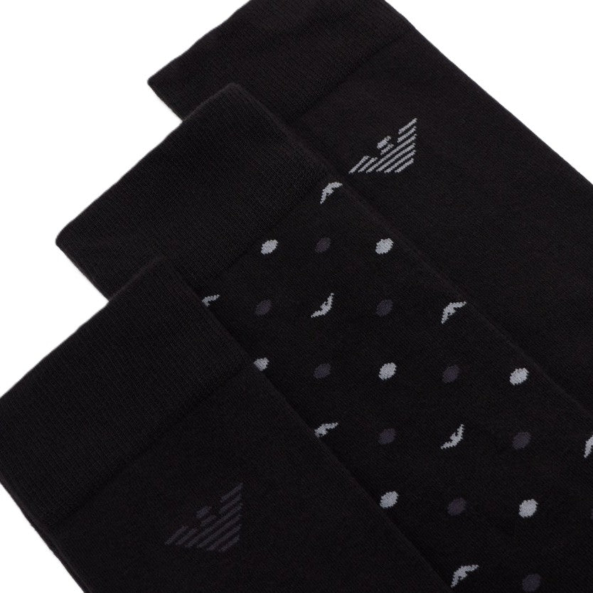 Emporio Armani 3 Pack Calze Corte Uomo Allover Eagle EM000554-AF18145-MC364