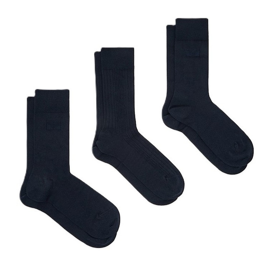 Emporio Armani 3 Pack Calze Corte Uomo Blu EM000554-AF18180-MB153
