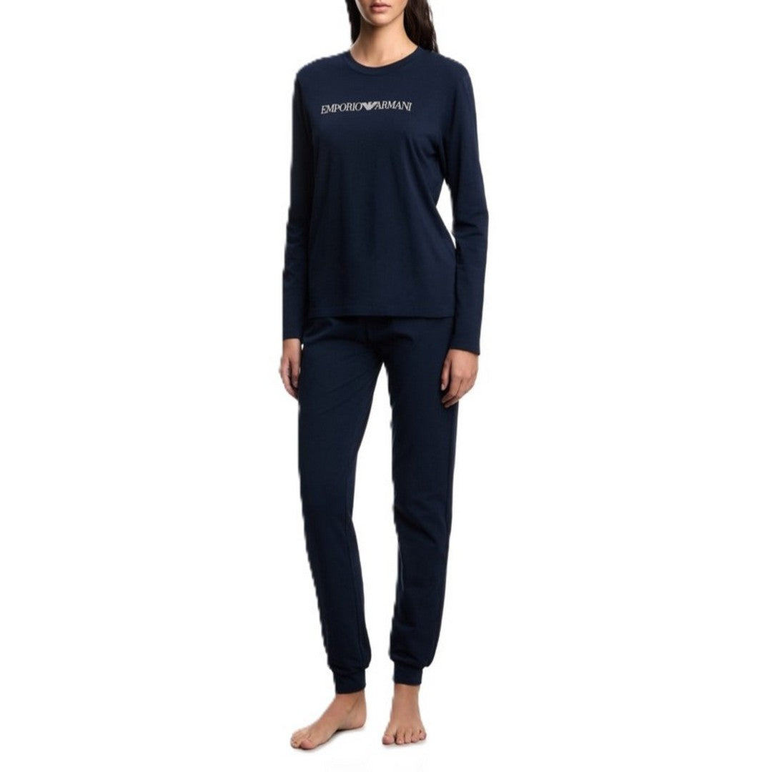 Emporio Armani Pigiama Donna Banda Logata Blu EW001903-AF10881-UB101