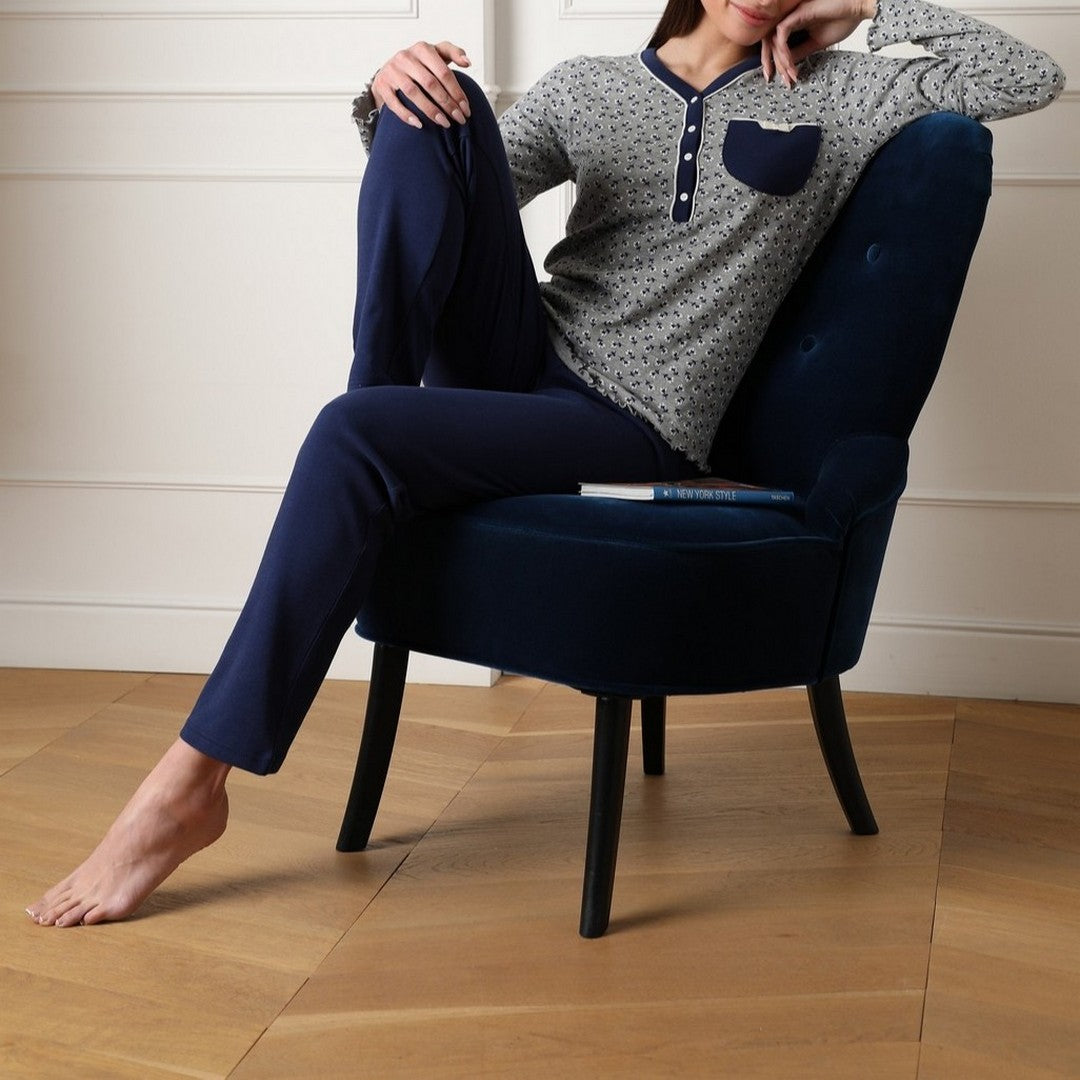 Lovable Pigiama Donna Serafino Lungo Caldo Cotone - 9L0DO