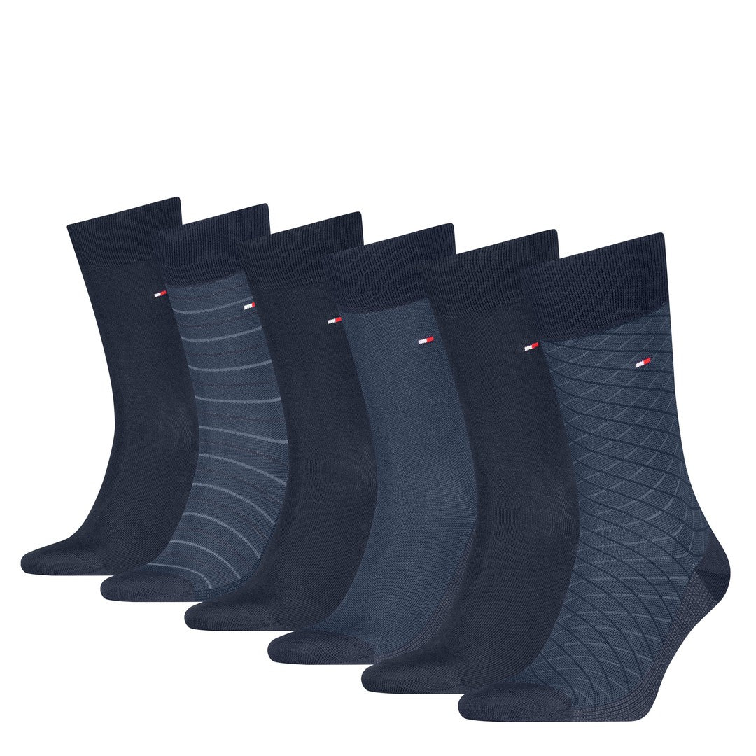 Tommy Hilfiger Uomo Calze Corte 6P Giftbox Birdey Blu 701235373 001