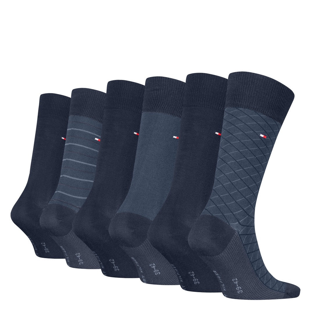Tommy Hilfiger Uomo Calze Corte 6P Giftbox Birdey Blu 701235373 001