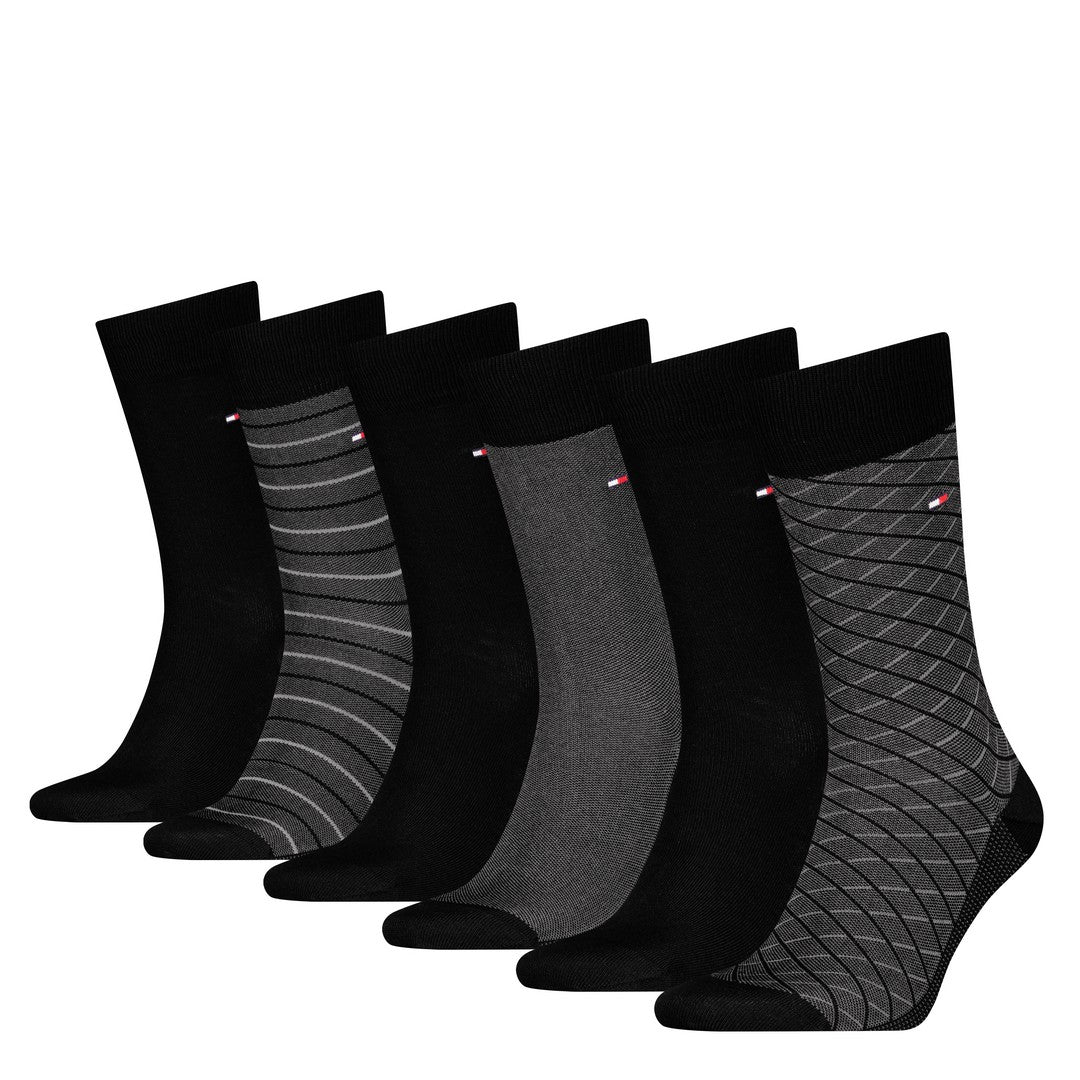 Tommy Hilfiger Uomo Calze Corte 6P Giftbox Birdey Nero 701235373 002