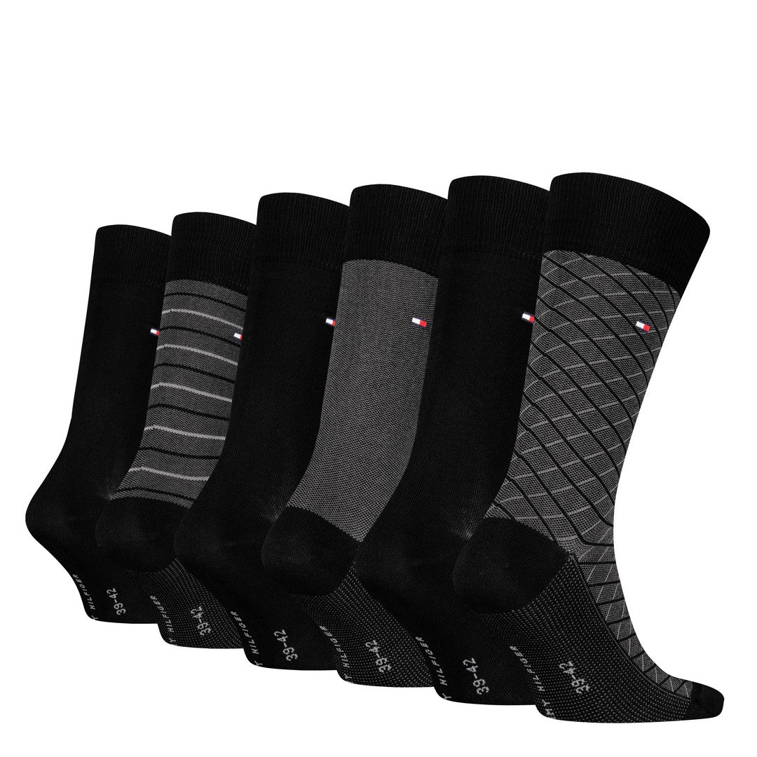 Tommy Hilfiger Uomo Calze Corte 6P Giftbox Birdey Nero 701235373 002