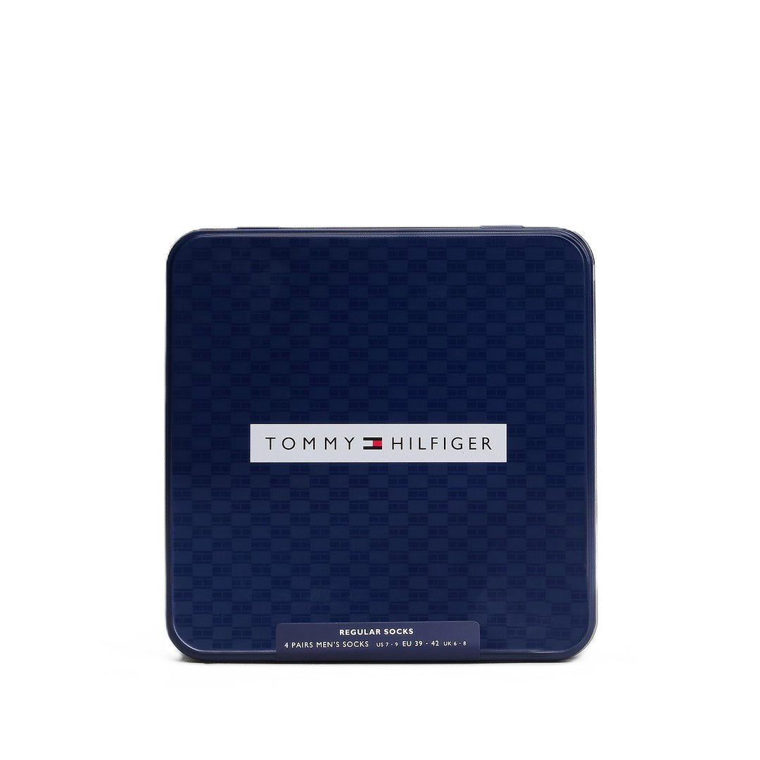 Tommy Hilfiger Uomo Calza Lunga Caldo Cotone 4P Giftbox Blu 701235378 001