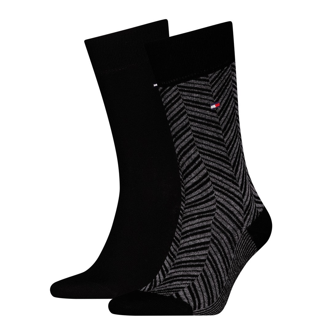 Tommy Hilfiger Uomo 2P Calze Eleganti Irregular Herringbone 701236309 001