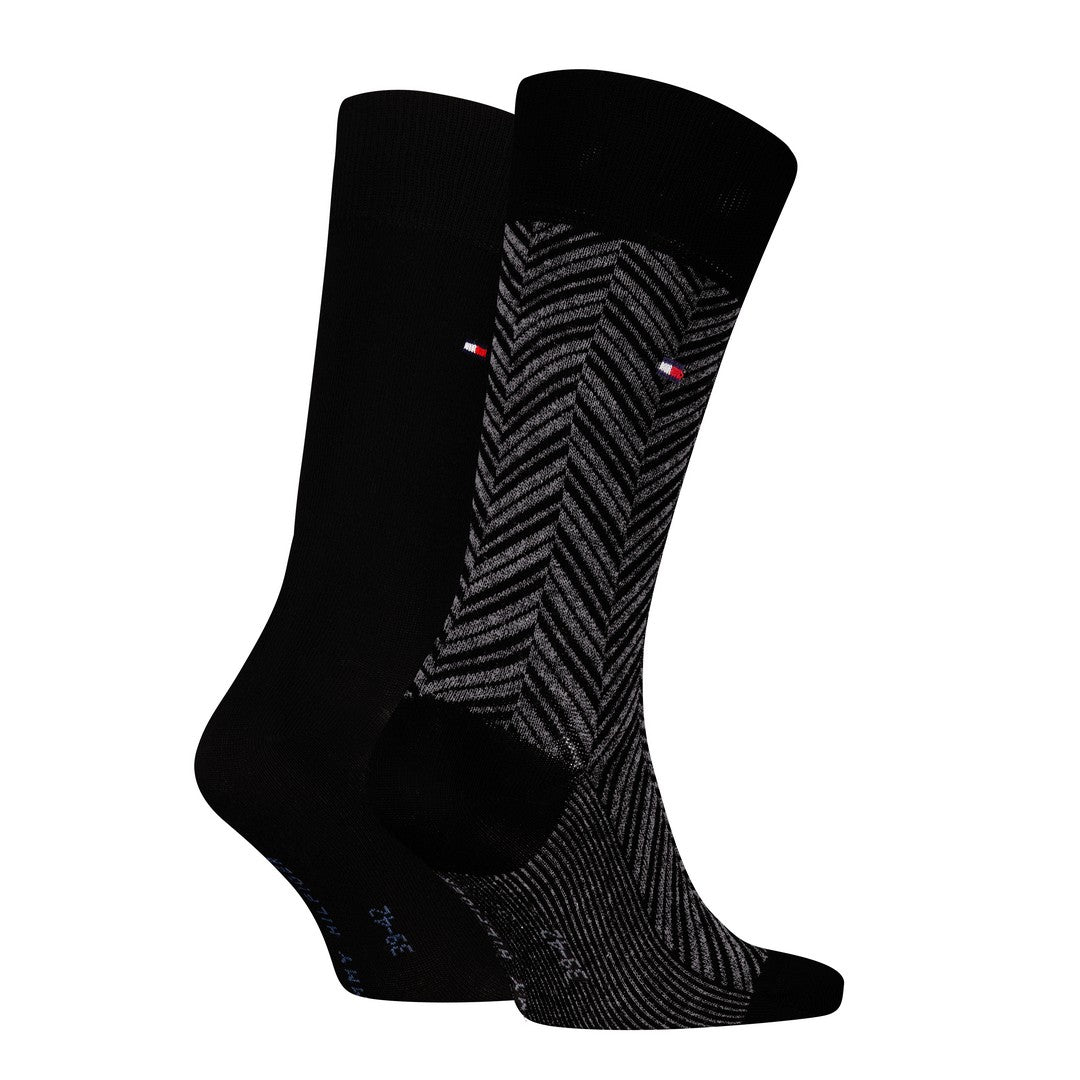 Tommy Hilfiger Uomo 2P Calze Eleganti Irregular Herringbone 701236309 001