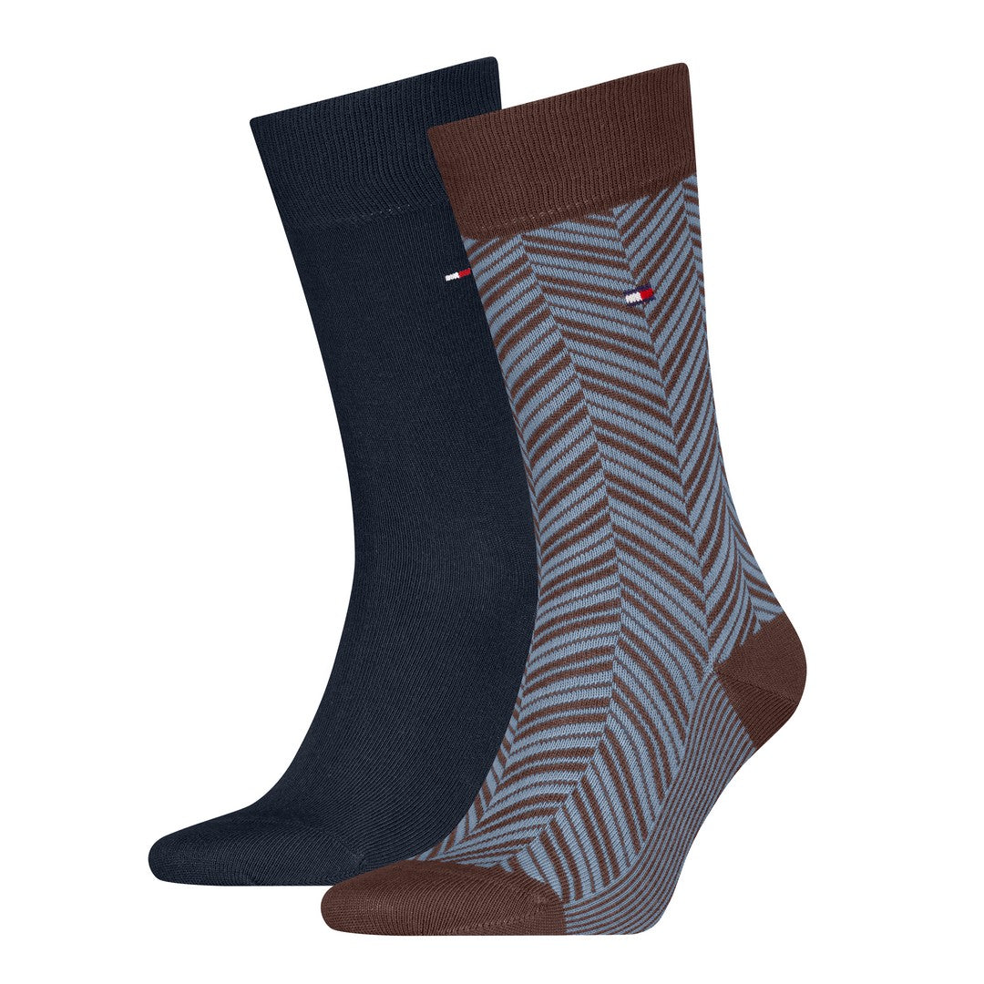 Tommy Hilfiger Uomo 2P Calze Eleganti Irregular Herringbone 701236309 003