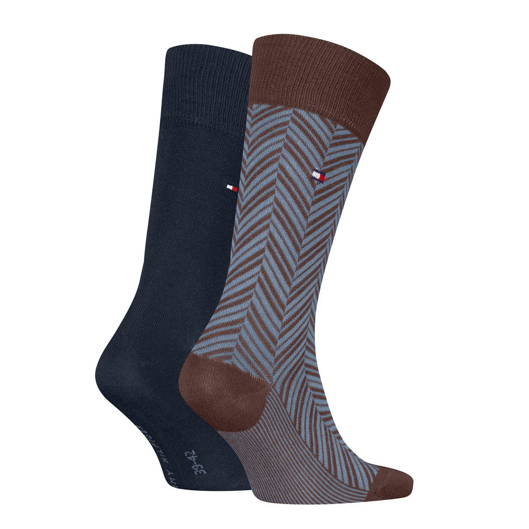 Tommy Hilfiger Uomo 2P Calze Eleganti Irregular Herringbone 701236309 003