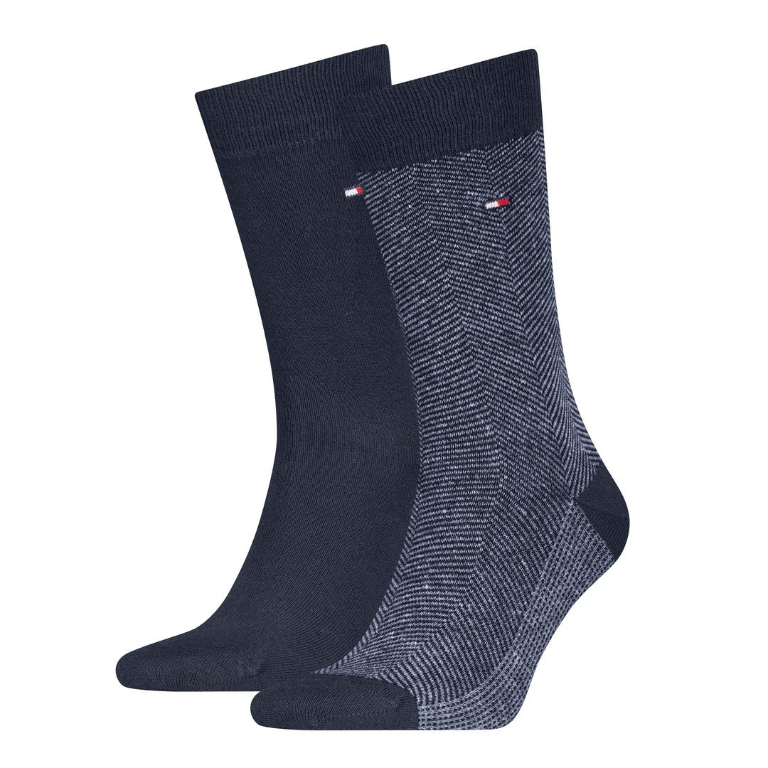 Tommy Hilfiger Uomo 2P Calze Eleganti Spigato Herringbone 701236313 002