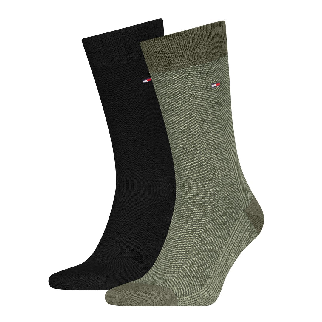 Tommy Hilfiger Uomo 2P Calze Eleganti Spigato Herringbone 701236313 004
