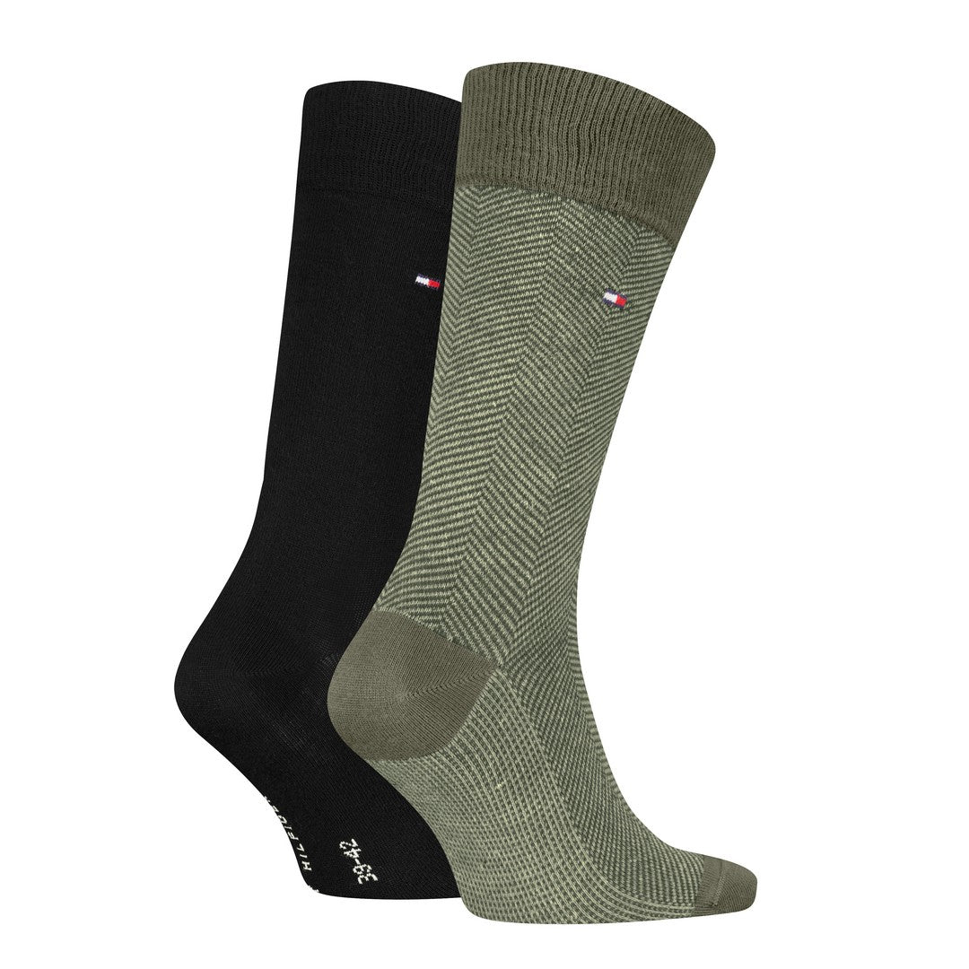 Tommy Hilfiger Uomo 2P Calze Eleganti Spigato Herringbone 701236313 004