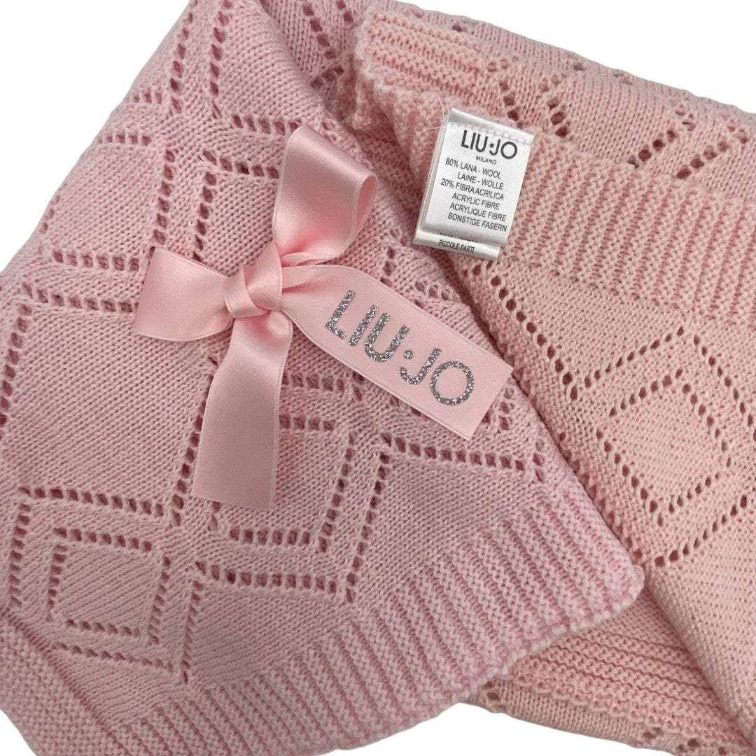 Liu Jo Baby Copertina Carrozzina in Lana Merinos Quadrucci - BL242B-00090