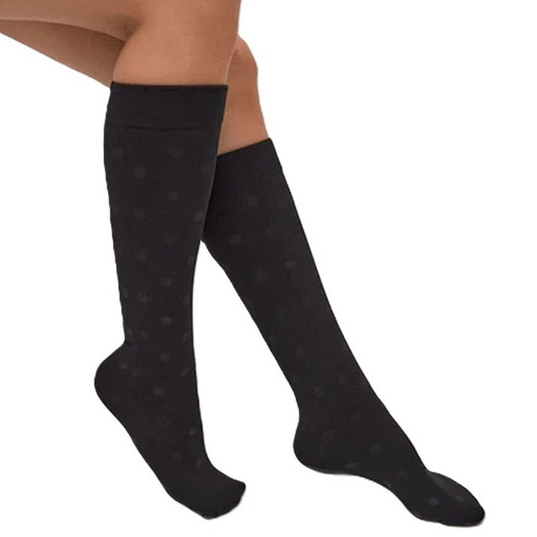 Ysabel Mora Donna 140 Den Gambaletti Termici Stampa Pois Nero - 15129