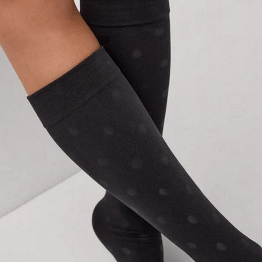 Ysabel Mora Donna 140 Den Gambaletti Termici Stampa Pois Nero - 15129