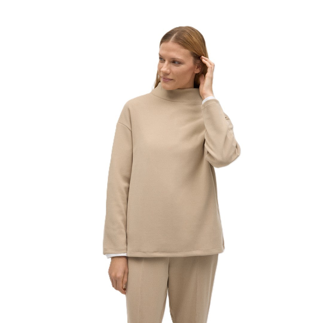 Ysabel Mora Donna Felpa Almond Effetto Velluto - 70682