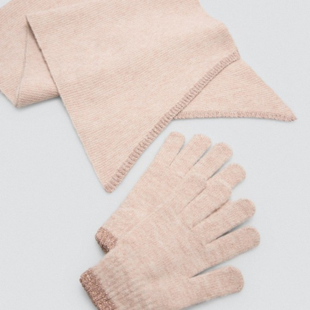 Ysabel Mora Donna Set Sciarpa E Guanti Cipria - 70686