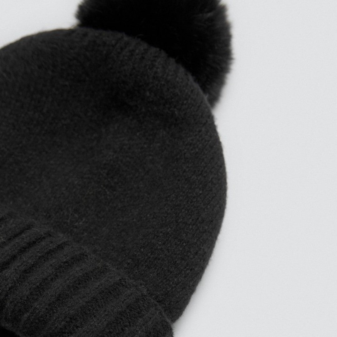 Ysabel Mora Donna Berretto PomPon Nero - 70688