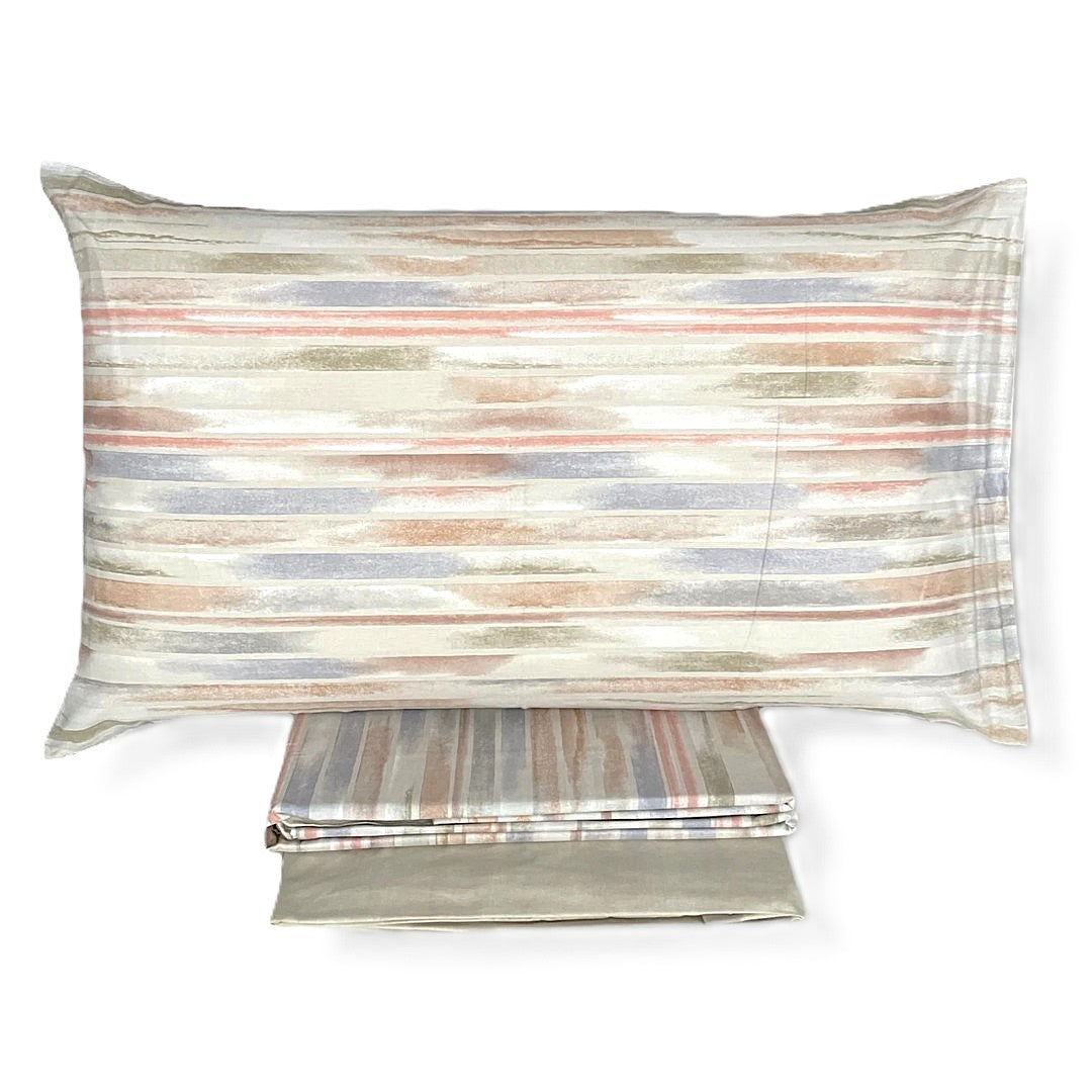 Bassetti Completo Lenzuola Matrimoniale Upright 4 Federe Crema