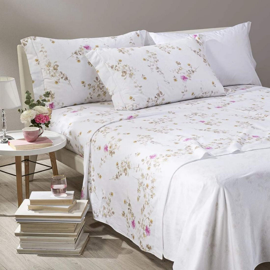 Caleffi Completo Lenzuola in Flanella di Puro Cotone Verbena