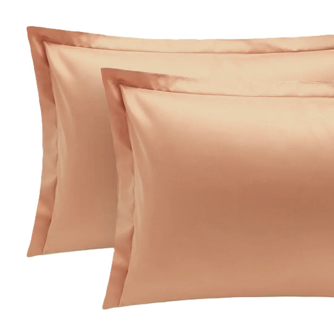 Reevèr Charme Coppia federe in raso di cotone Miele