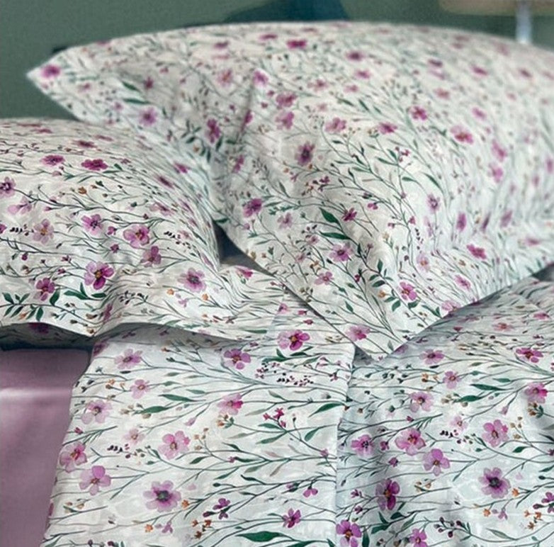 Dondi Home Notti Blu Completo lenzuola matrimoniale in raso di cotone 200 TC