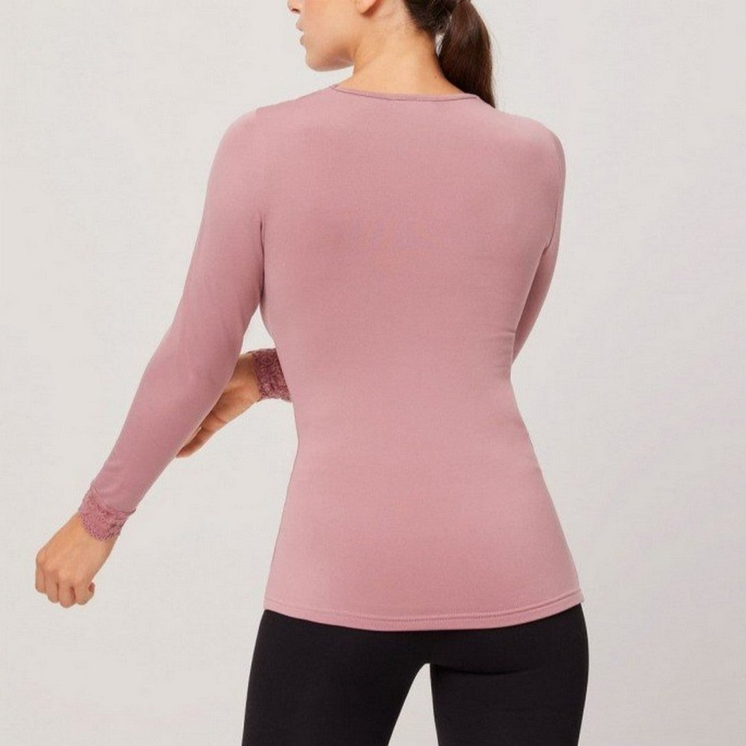Ysabel Mora Maglia Termica Donna a Maniche Lunghe Con Pizzo