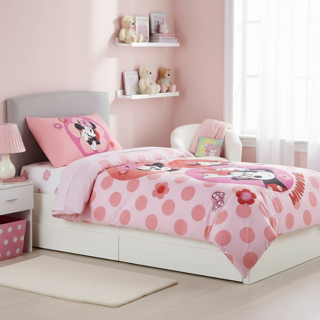 Caleffi Parure Copripiumino in cotone Stampa Minnie Letto Singolo