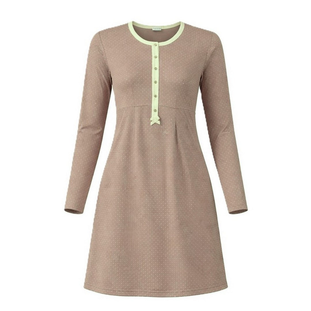 Lovable Camicia da Notte Donna Manica Lunga Caldo Cotone