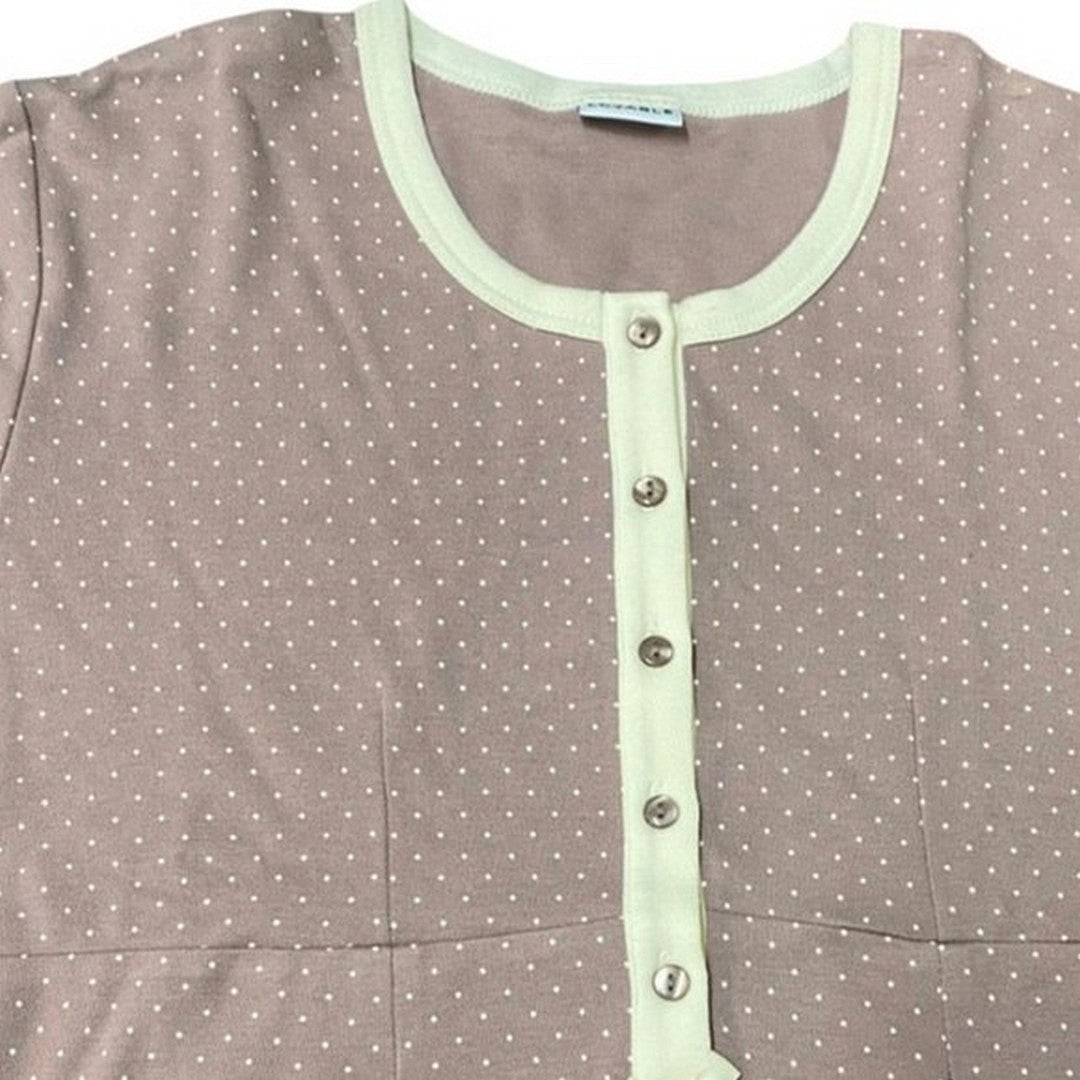 Lovable Camicia da Notte Donna Manica Lunga Caldo Cotone