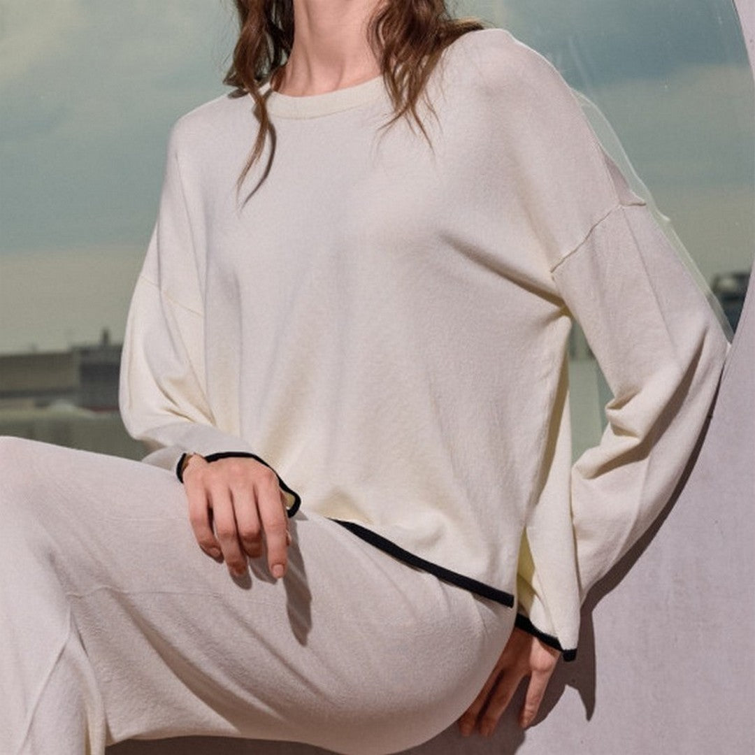 Lormar Tuta Donna Girocollo e Pantalone Palazzo in Maglia