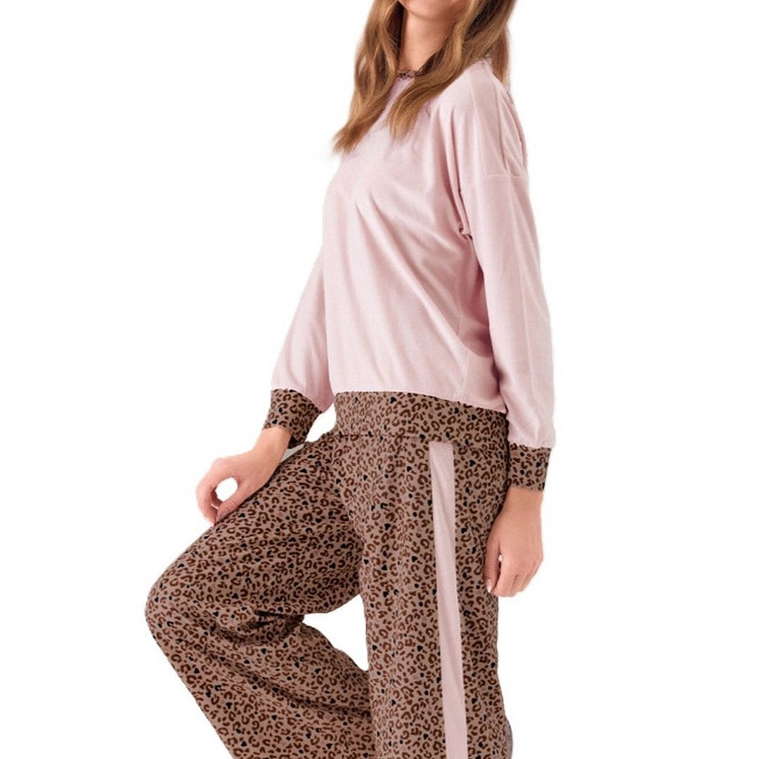 Infiore Tuta Donna in Leggera Ciniglia Morbida Girocollo