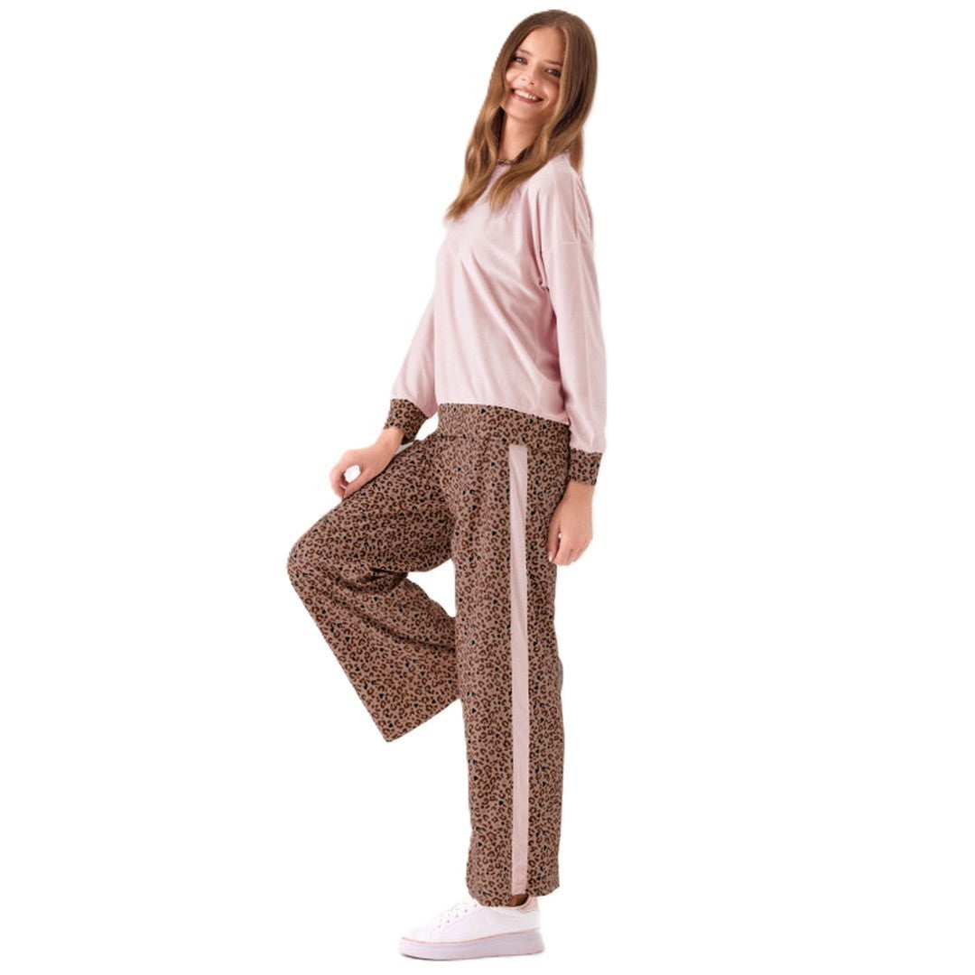 Infiore Tuta Donna in Leggera Ciniglia Morbida Girocollo