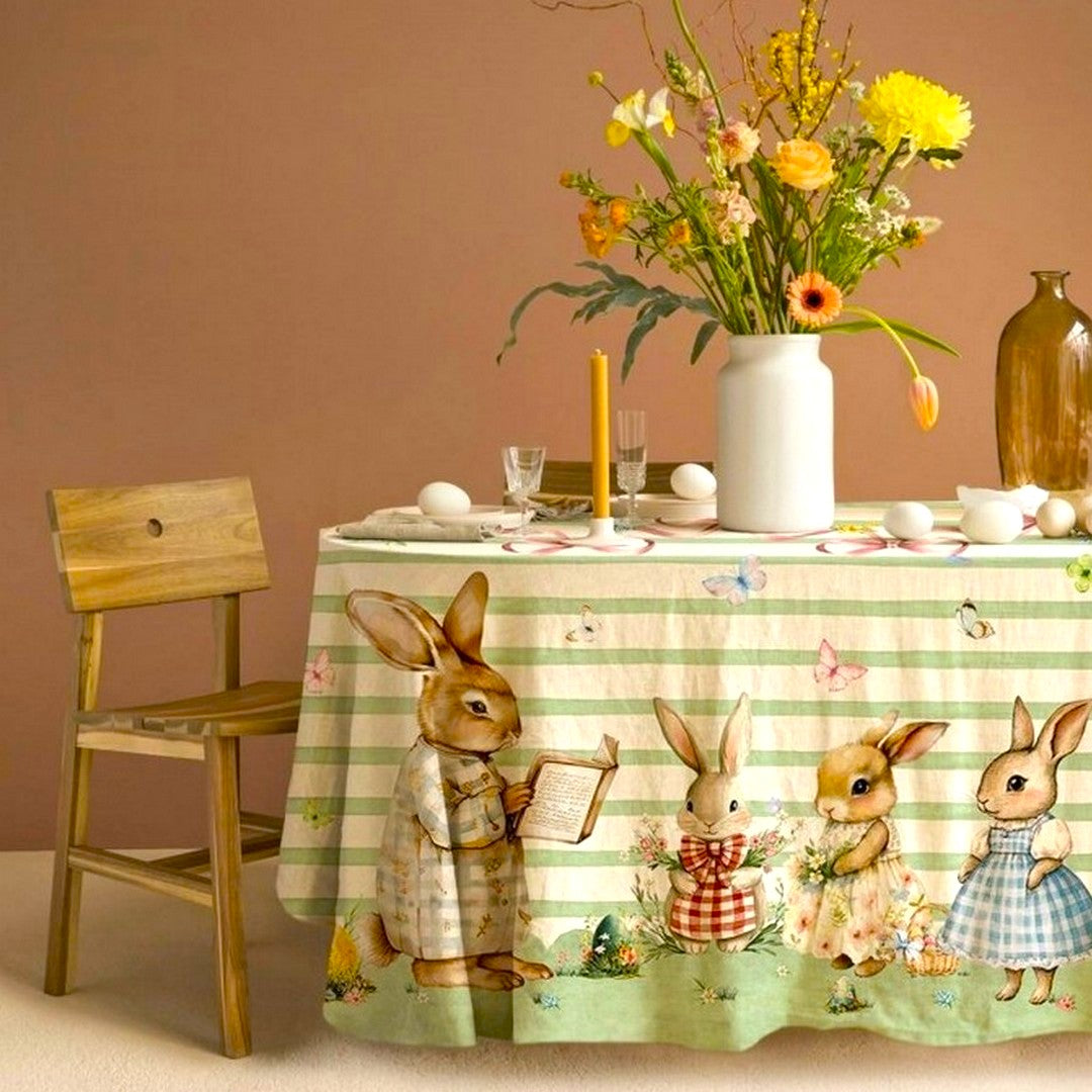 Maestri Cotonieri Home Tovaglia da Tavola in Cotone Nonno Coniglio
