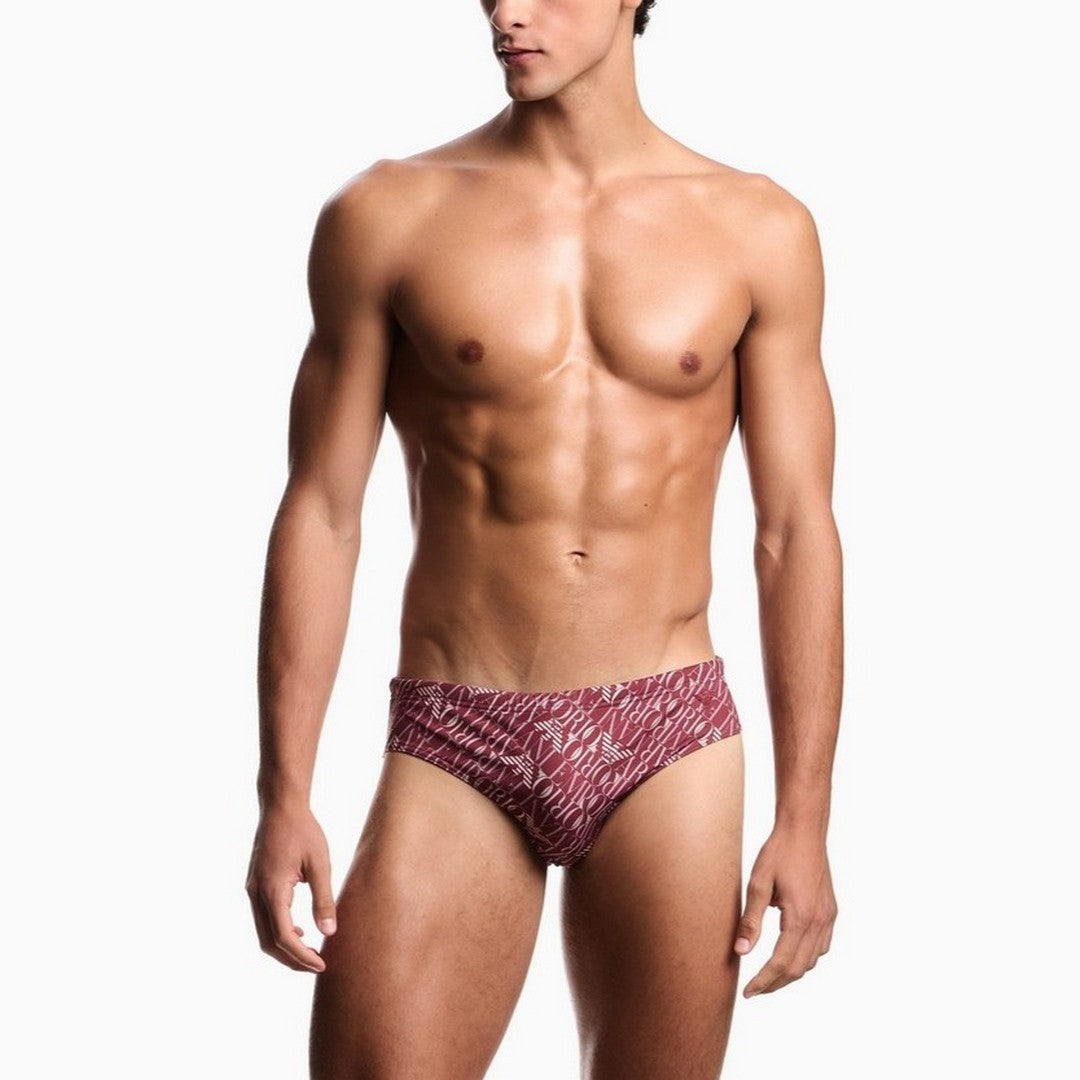 Emporio Armani Beachwear Uomo Slip Mare Logo All Over - EM000575 AF20437 F9027