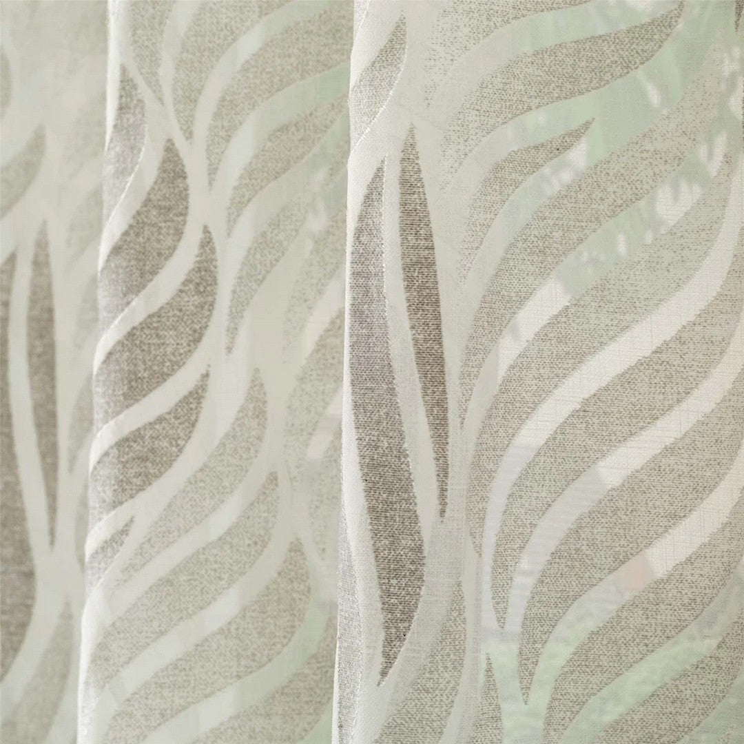 Linea Oro Tenda In Tessuto Jacquard Semitrasparente con Borchie