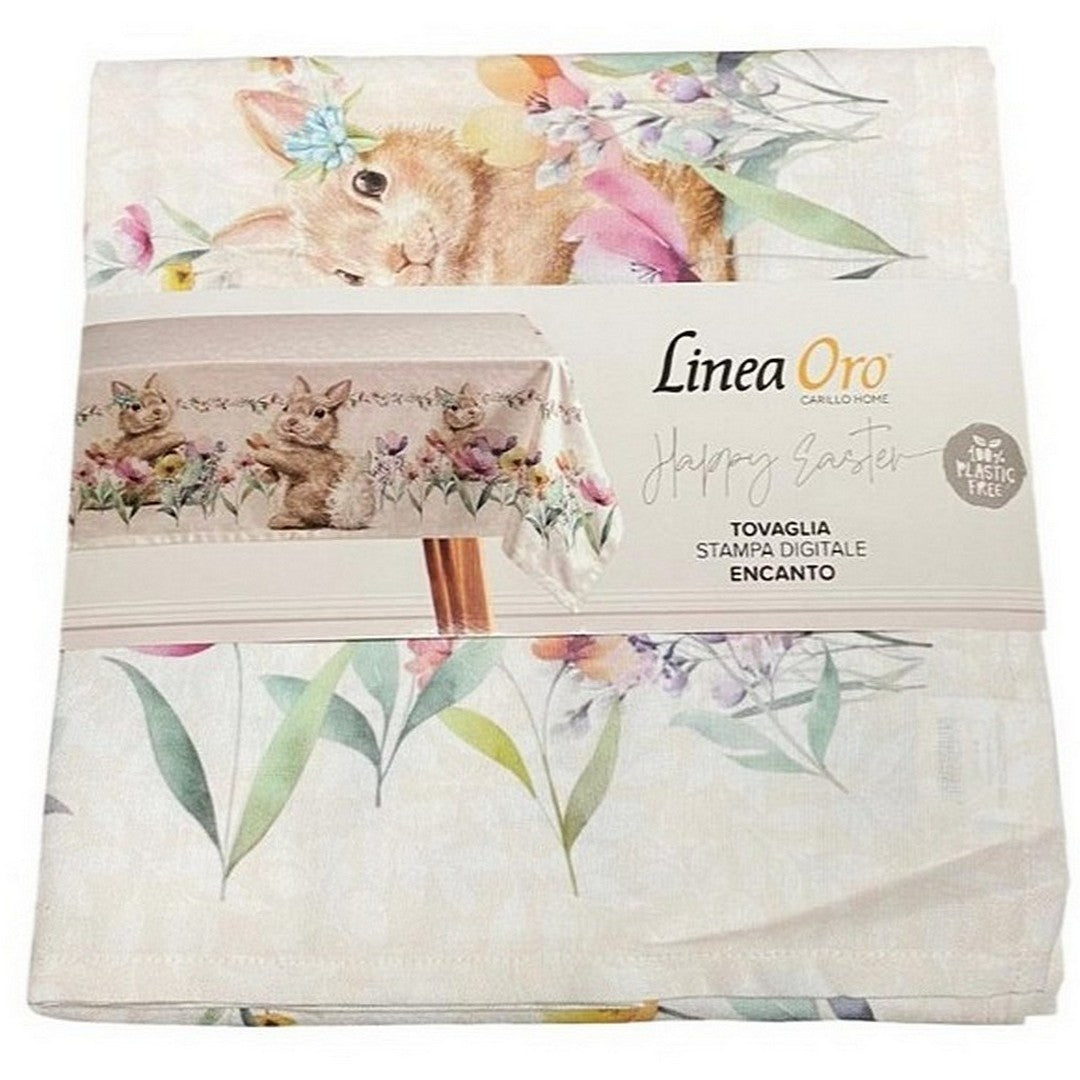 Linea Oro Tovaglia da Tavola Stampata in Cotone Encanto