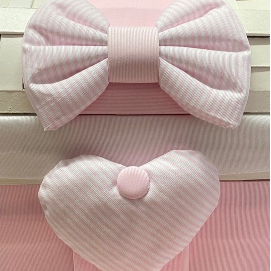 Bauletto Decorativo per Cameretta  Cuore e Fiocco Rosa