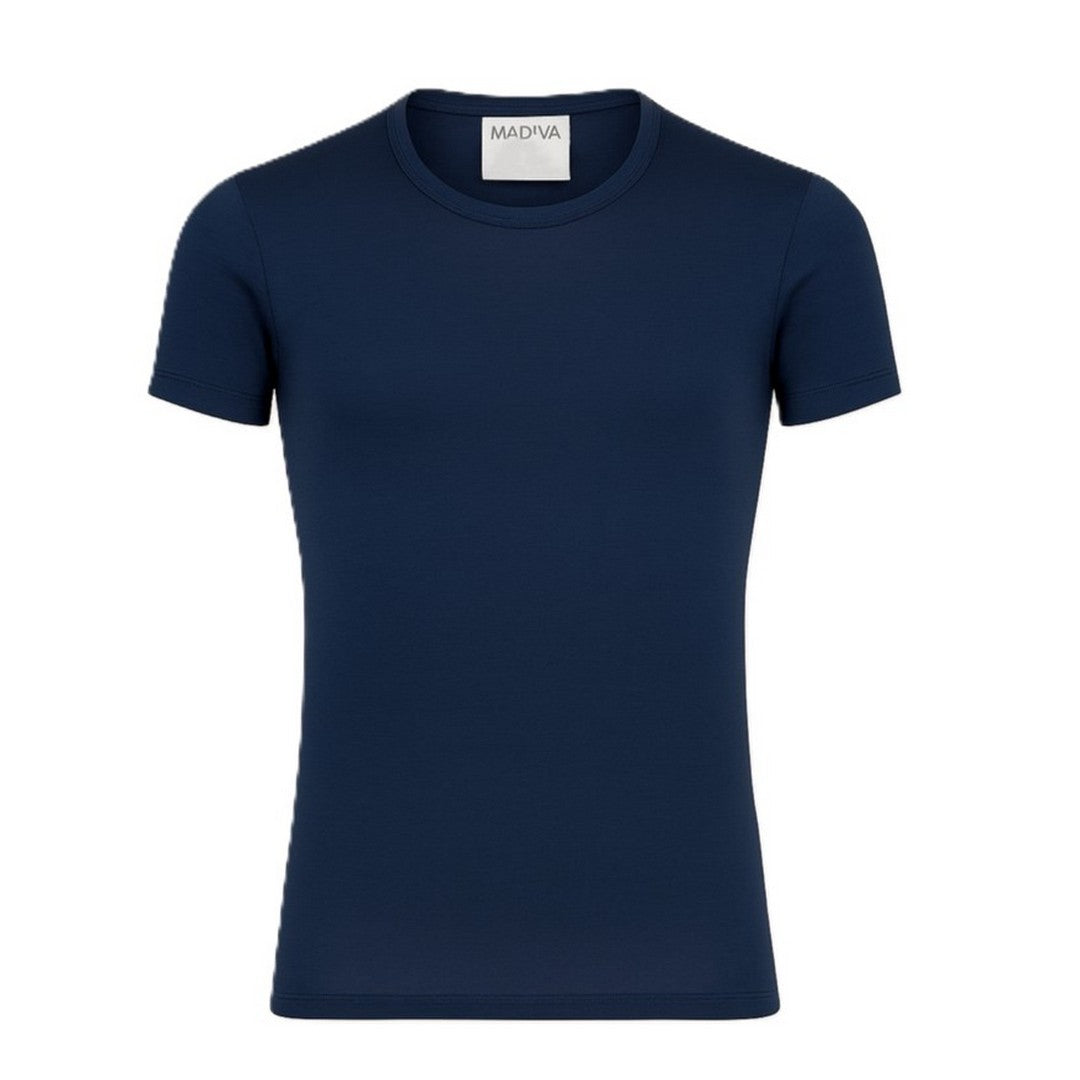 Madiva Maglia Uomo Mezza Manica Girocollo in Lana Merino e Seta