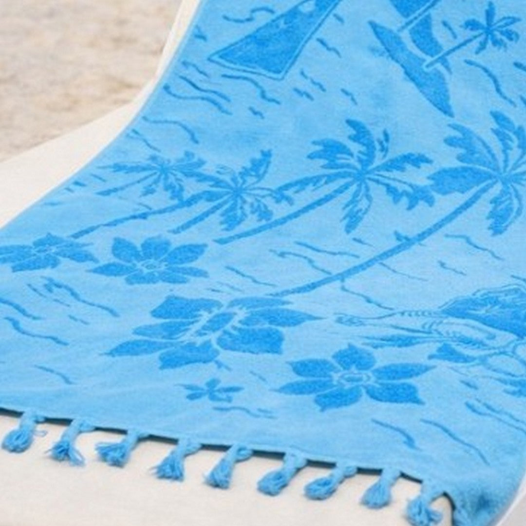 Noidinotte Telo Mare Spugna Velour Rasato Turquoise