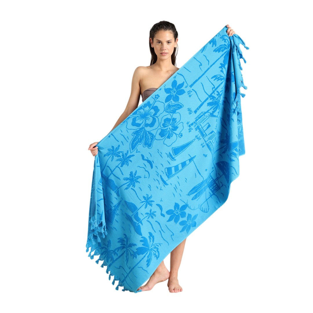 Noidinotte Telo Mare Spugna Velour Rasato Turquoise