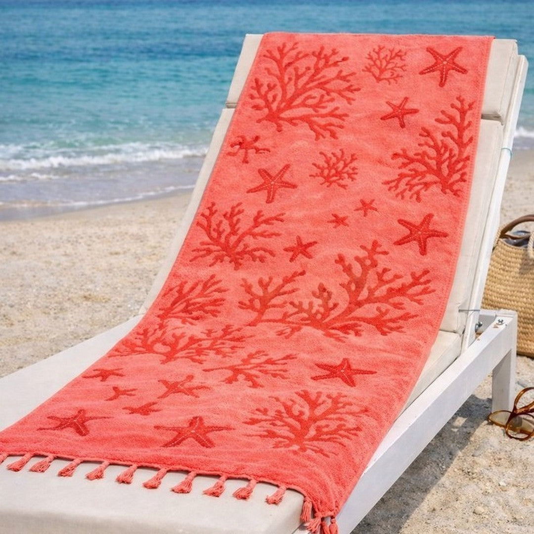 Noidinotte Telo Mare Spugna Velour Rasato Coral