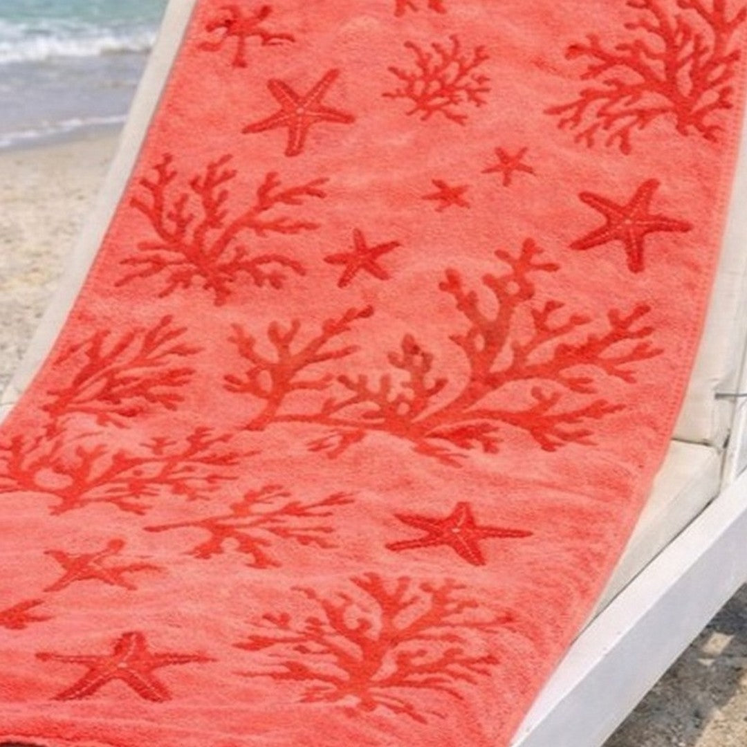 Noidinotte Telo Mare Spugna Velour Rasato Coral