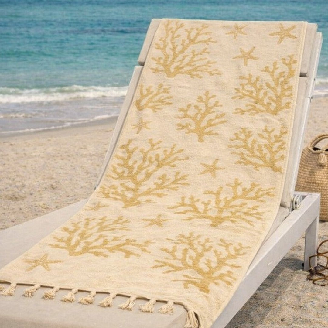 Noidinotte Telo Mare Spugna Velour Rasato Beige