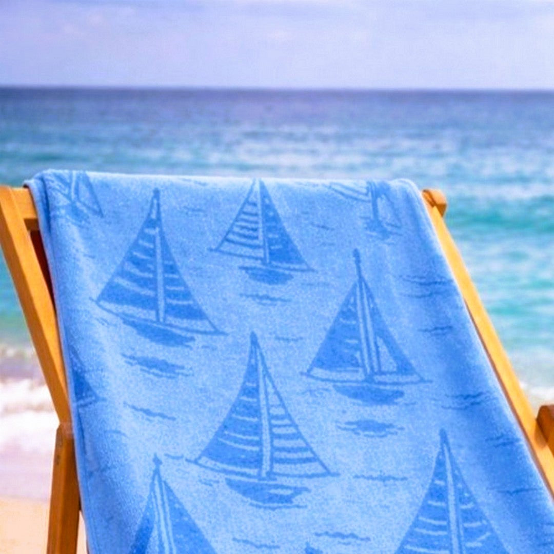 Noidinotte Telo Mare Spugna Velour Rasato Cobalto