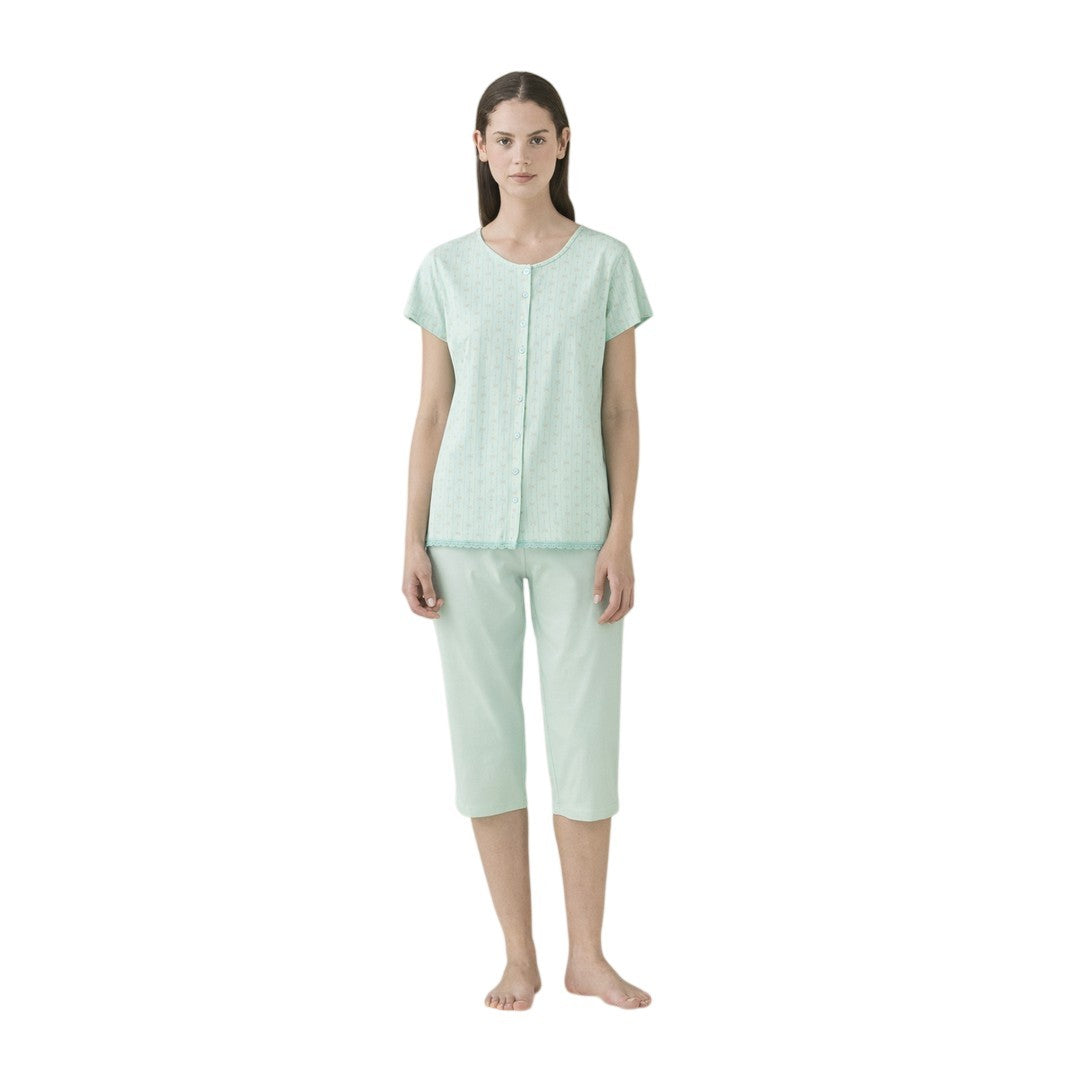 Noidinotte  Pigiama Donna Cotone Man.Corta Pant.Pescatore