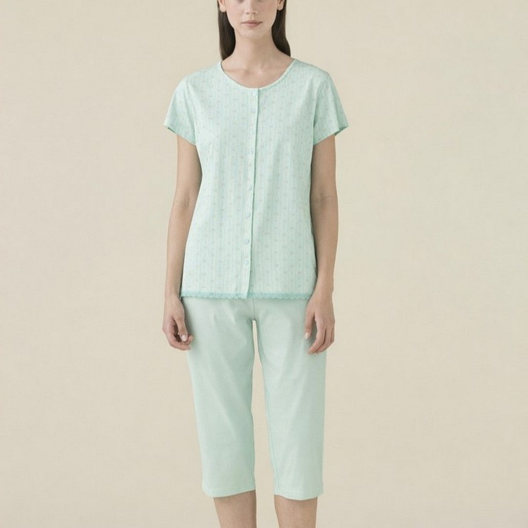 Noidinotte  Pigiama Donna Cotone Man.Corta Pant.Pescatore