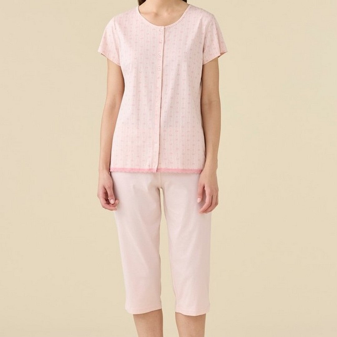 Noidinotte  Pigiama Donna Cotone Man.Corta Pant.Pescatore