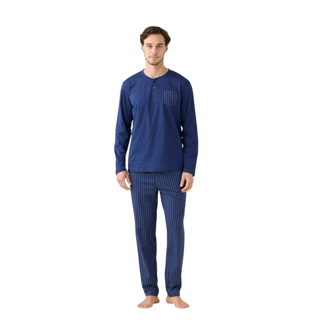 Noidinotte  Pigiama Uomo Jersey Di Cotone Manica Lunga